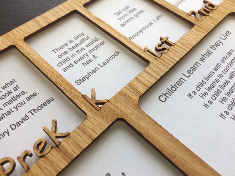 School Years Picture Frame Prek Thru 12 Grade Holds 2.5x3 Etsy