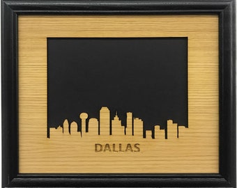 Dallas Skyline Picture Frame - 8x10 Frame Holds 5x7 Photo - Dallas Picture Frame, Gift for Move, Texas Vacation Picture Frame