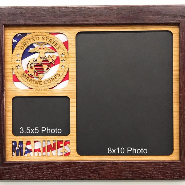 US Marine Corps Picture Frame - 11x14 Frame Holds 8x10 Photo - United States Marines Decor, Marines Gifts, Marines Tribute, Military Gift