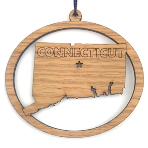 Connecticut Ornament Gift for Traveler, Connecticut State Ornament, Connecticut Decor, Connecticut Art, State of Connecticut