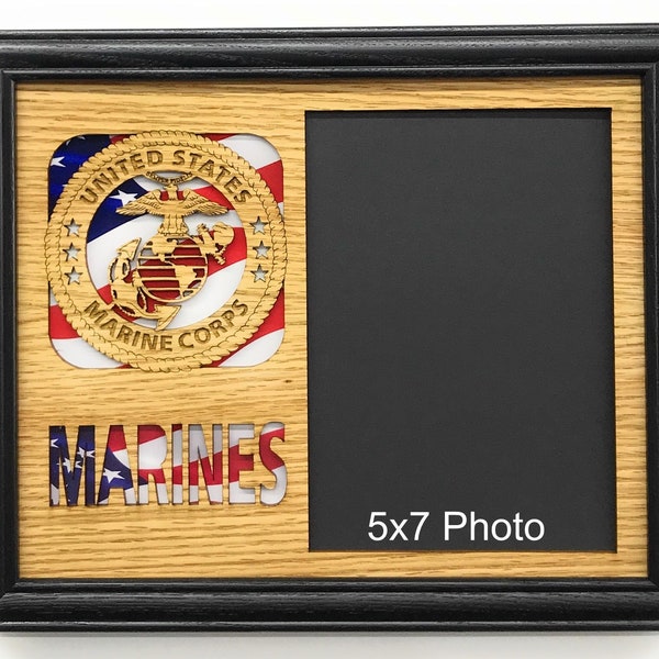 Cadre photo du Corps des Marines des États-Unis – Cadre 8 x 10 pour photo de 12,7 x 17,8 cm – Cadeau des Marines des États-Unis pour la retraite, cadeau militaire pour cadre photo marin