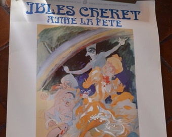 Vintage JULES CHERET Aime La Fete Poster Musee des Beaux-Arts, NICE French Riviera Printed in France Action Culturel Municipal Advertisement