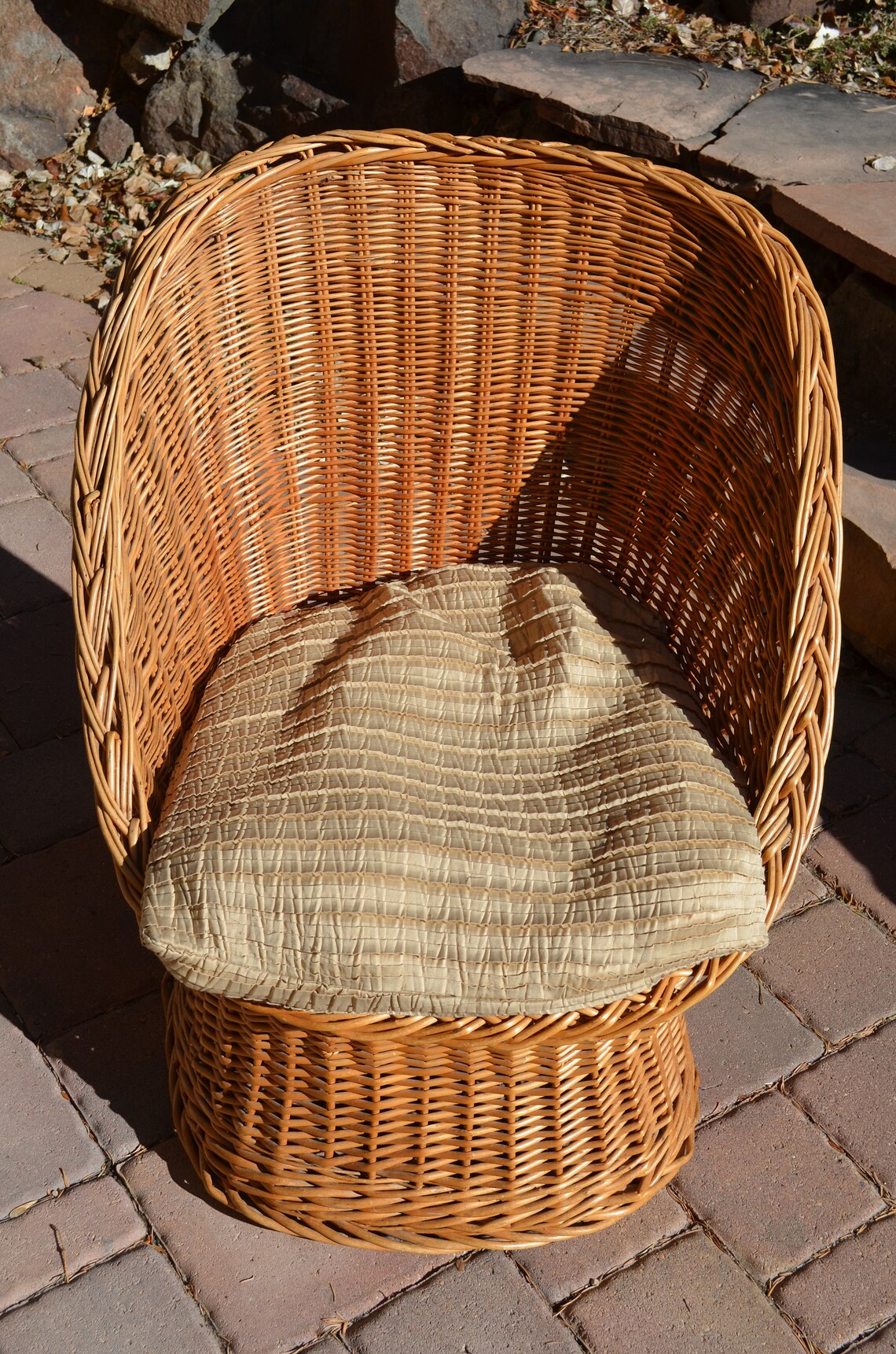 Vintage Wicker Chair Made in Yugoslavia Nice Retro Compact Etsy