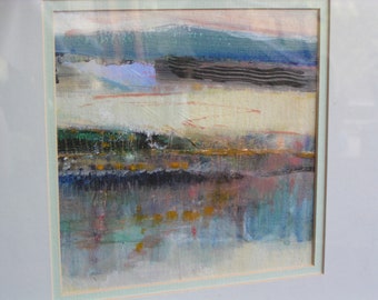 1970s Martha Nix Original Ocean Beach Mountain Watercolor Painting, Atlanta, Georgia, Artist's Associates Gallery, Framed
