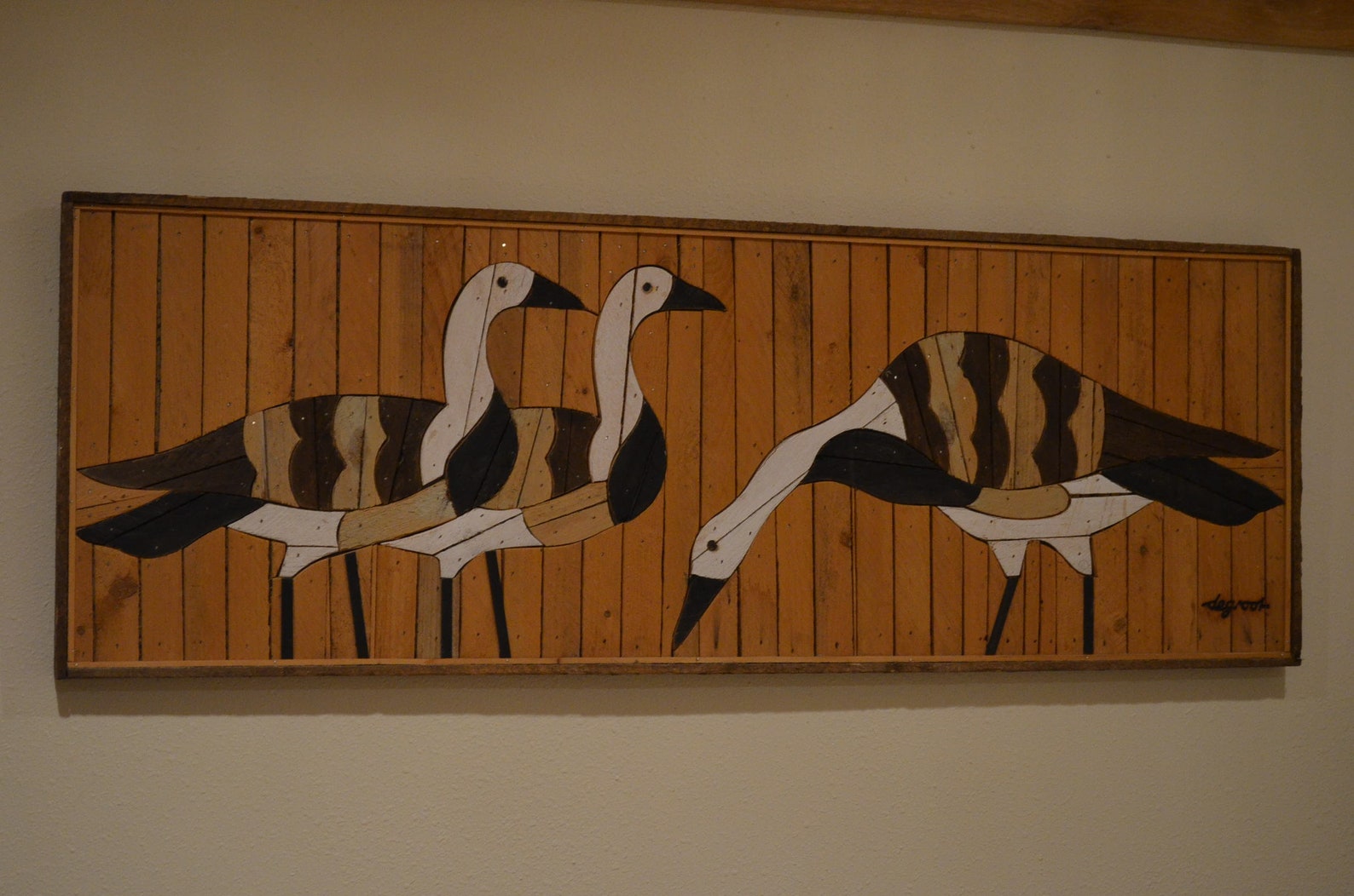 MidCentury Modern Wood Cut Lath Art by Theodore DeGroot Etsy