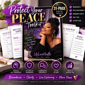 Boundary Workbook, Protect Your Peace Toolkit, Boundary Scripts, Self Care Workbook, People Pleasing & Personal Growth Digital Download