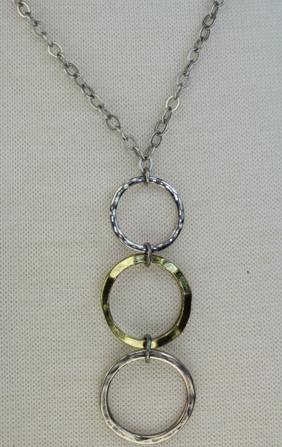 Silver and Gold Loop Necklace Linked Chain Necklace Tri Color Etsy