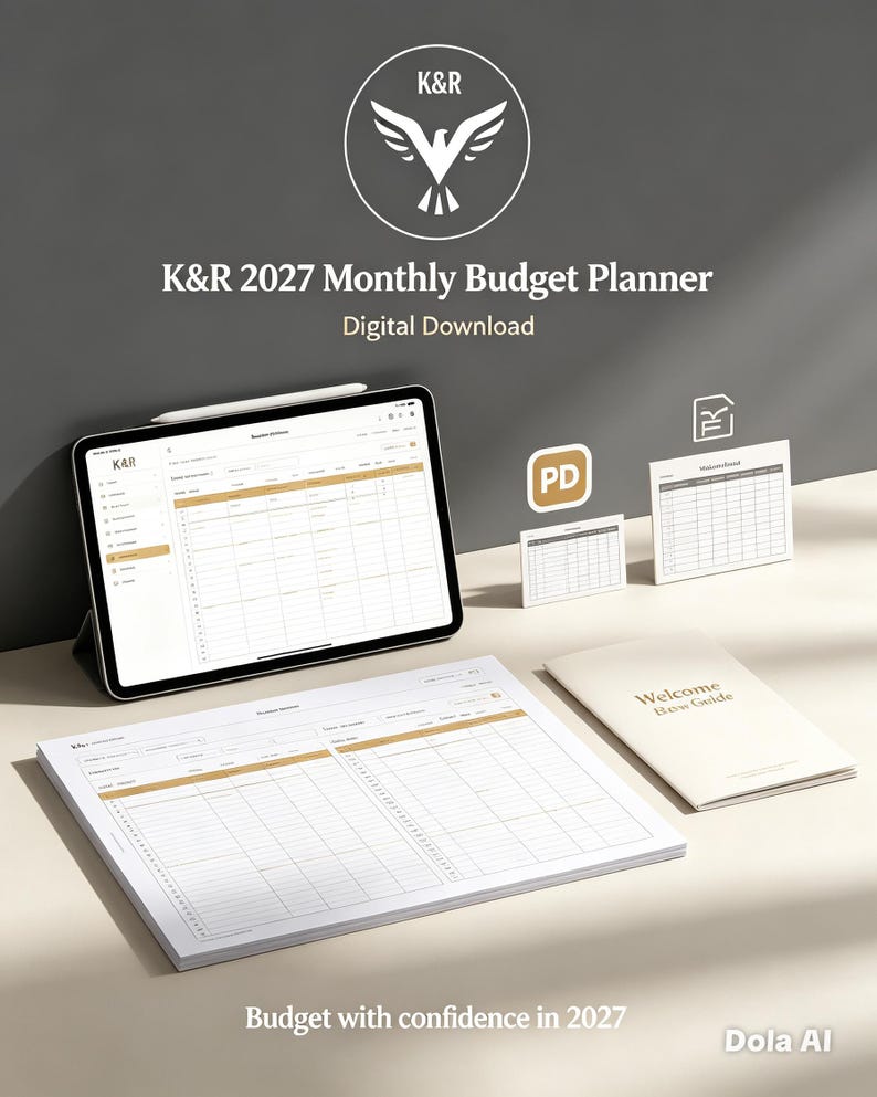 2027 Monthly Budget Planner | Google Sheets, Excel, Debt Tracker ...