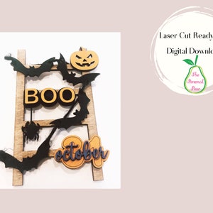 SVG file: Miniature ladder for tiered tray, Halloween, tiered tray decor, lasercut, glowforge, svg, cameo, cricut
