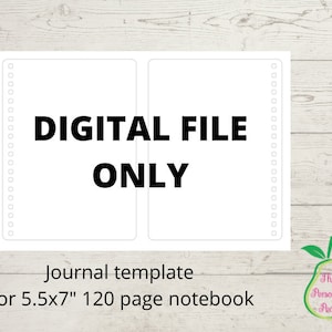 Journal cover template fits 5.5x7&quot; 120 page, digital file, svg, pdf, glowforge file, laser cut file