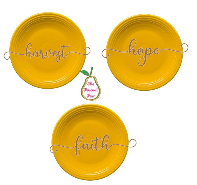SVG File Set of 3 Charger Plate Place Cards Hope Faith Etsy UK