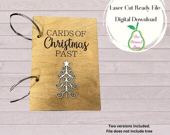 レーザーカットのクリスマスカードホルダー SVG: 記念品ブック（デジタルダウンロード）