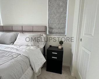 Nightstands Set of 2 with Charging Station, Bedside Table with 2 Drawers & Open Shelf, 2 USB Ports, Pet Friendly Bedroom