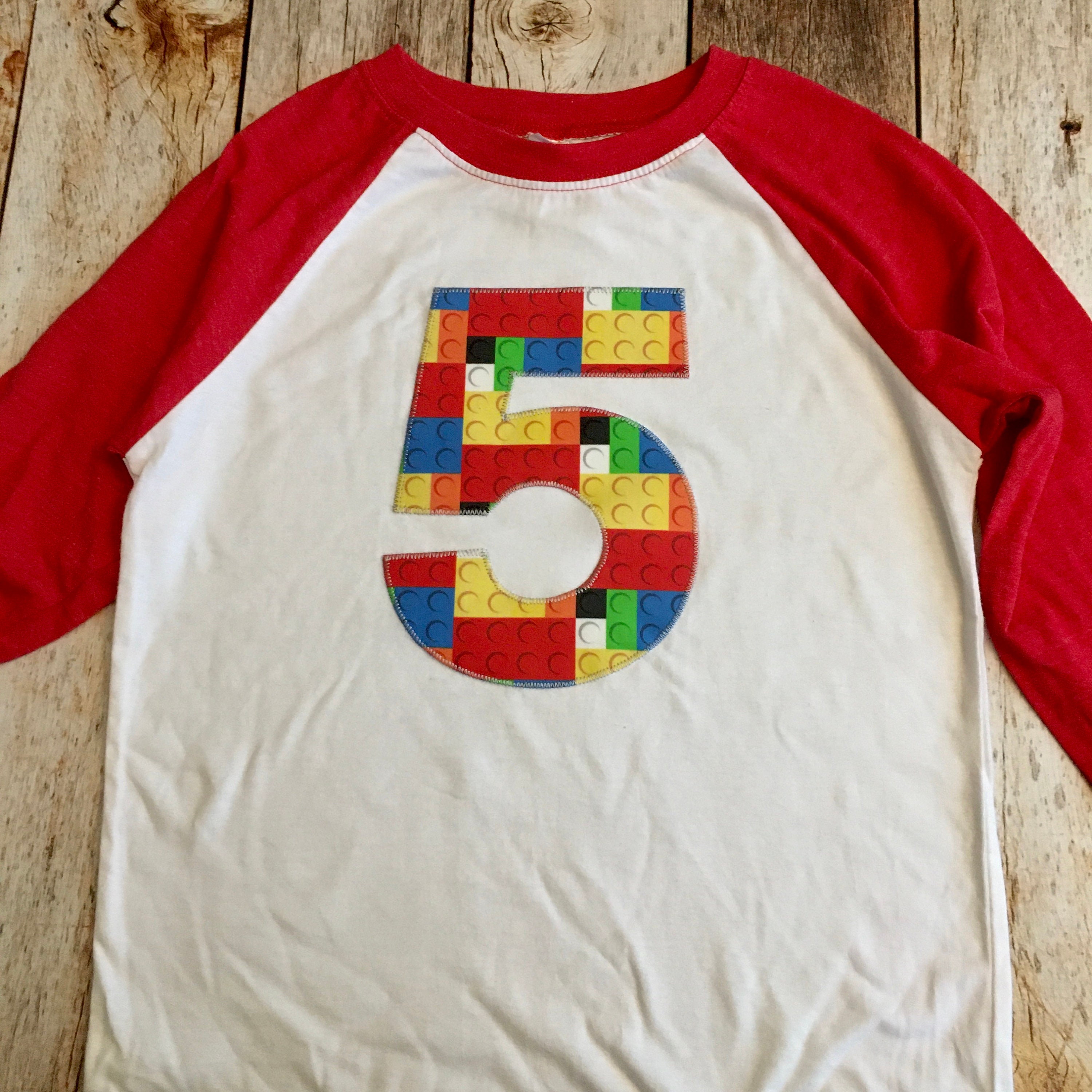 Birthday Shirt Building Brick Primary 