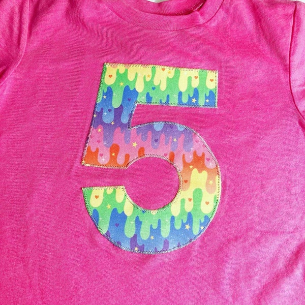 Slime Birthday shirt, girls rainbow party outfit, invitation, pink purple girl, 6th, six, 1 2 3 4 5 6 7 8 year old 1st 2nd 3rd 4th 5th 7th