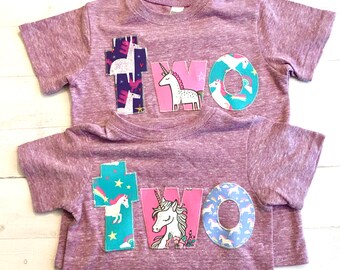 two unicorn birthday shirt, purple outfit girl, 2nd rainbow, 2 year old, cake, pink aqua, 1 2 3 4 5  1st 2nd 3rd 4th 5th one two three