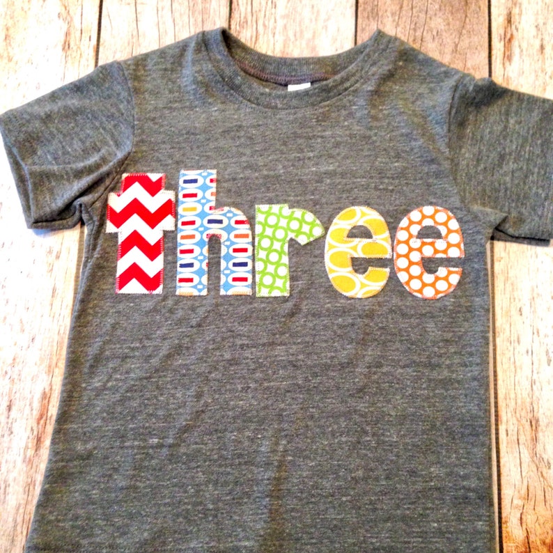 yellow Birthday Shirt pez Athletic grey Short Sleeves three in green red and orange letters blue
