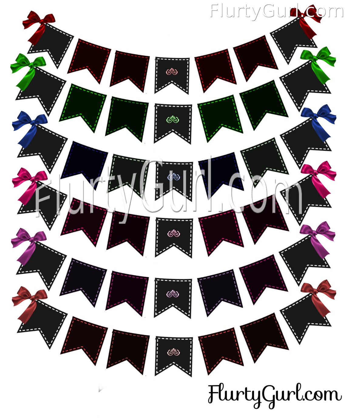 6 Printable Banner Digital Banner Flag Banner Flag Clip Art Bunting ...