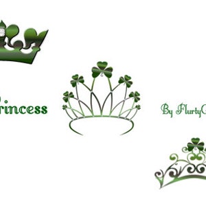 Irish Princess Clip Art / St. Patricks Day / Digital Clip Art / Tiaras ...