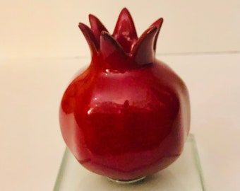 Vintage Handmade Ceramic Israeli Pomegranate Sculpture Studio Miriam Karmiel Israel Fertility Fruit as is