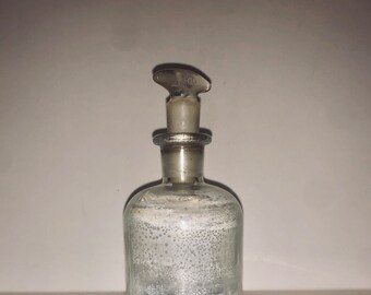 Bottiglia da farmacia vintage con tappo a vite, forniture mediche, articoli scientifici, negozio di generi vari, Mdse T.C.W. e C.O. USA
