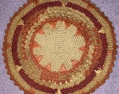 Adorable Crocheted Pot Holders Five Vintage Handmade Doilies and Various Lace and Woven Trivet and Holders Fabric Destash