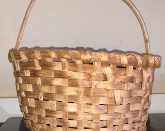 Primitive Korb Antiker Apfelkorb Bauernhof Dekor Handgewebter gewebter Split Hickory oder Eiche Eierkorb Handgewebter Vintage Korb Bauernhaus Rustikal
