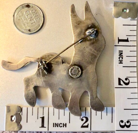 Vintage Mexican Silver Donkey Brooch Large Adorab… - image 10