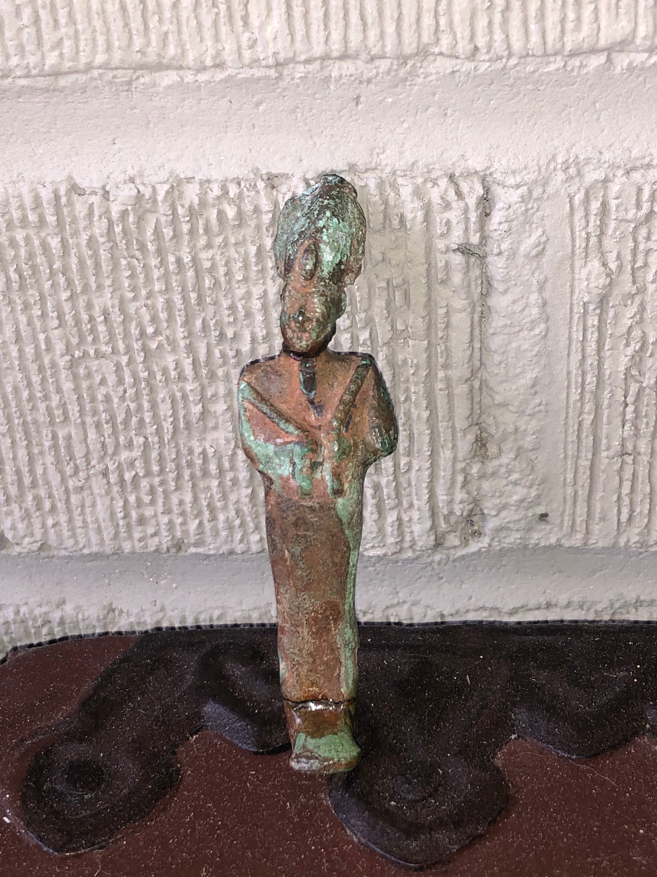 古代エジプトのオシリス ターコイズ ファイアンス ウシャブティ