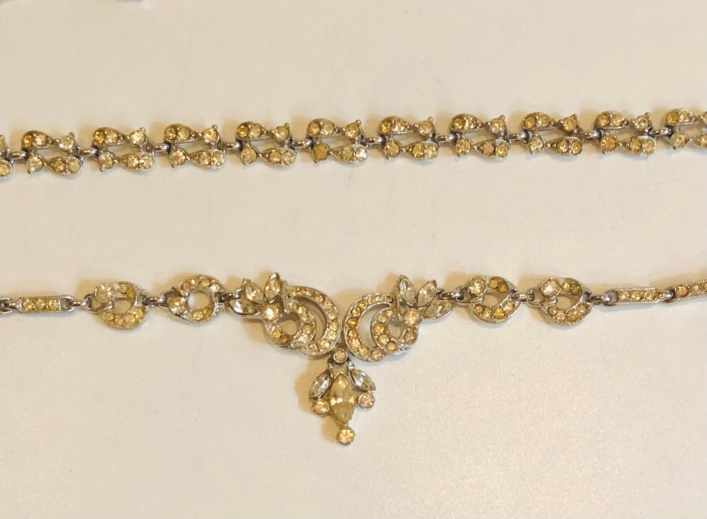 Elegant Mid Century Vintage Bogoff Rhinestone Choker