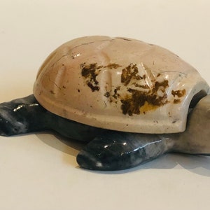 Sweet Little Mexican Miniature Hand Carved Stone Sea Turtle Sculpture From Cozumel Mexico Coastal Grandma Nautical Decor