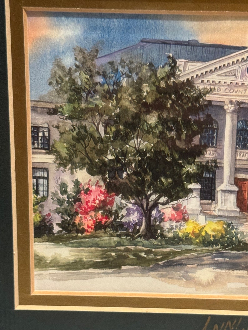 Vintage 1995 Artist Signed Dekalb County Courthouse Print by Anni ...