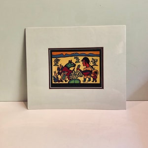 Vintage Norval Morrisseau Ahneesheenahpay Ojibway First Nations Indigenous Native Canadian Woodland Indian The Duty of Elders Art Print 1994
