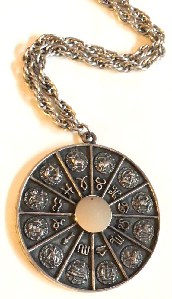 Fabulous Vintage Napier Zodiac Medallion Necklace… - image 6