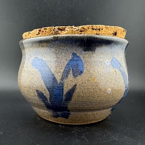 Vintage Corked Ceramic Kitchen Canister Stash Jar Weed Pot Spice Holder Southern Folk Art Pottery HLW The Potters Loft Franklin NC 1987