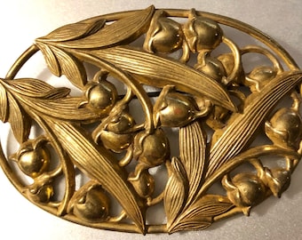 Pr Antike Eichel Cluster Brosche & Maiglöckchen Blumen Floral Schärpe Pin Brosche Messing Mantel Pins Victorian Revival Broschen Unisex