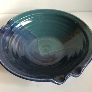 1996 Sylvia Coppola Pottery Freeform Ceramic Bowl Boho Hippie Jewel Tones Purple Blue Bowl Fruit Bowl North Carolina Southern Art Pottery