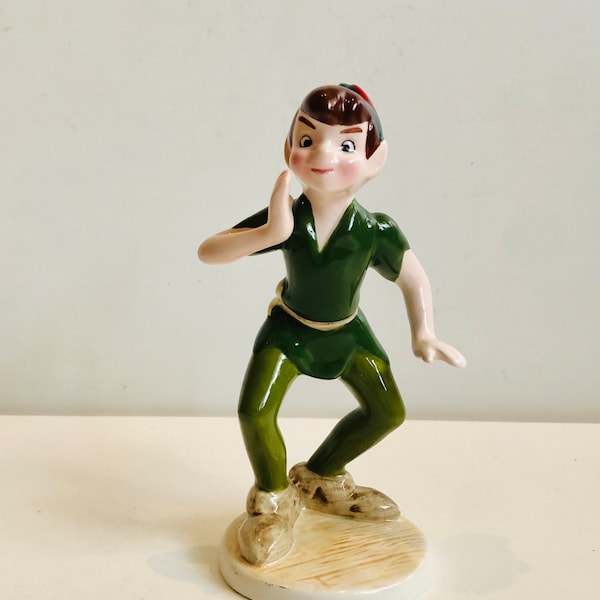 Figurine Peter Pan en porcelaine Disney vintage Figurine en porcelaine Schmid statue miniature des années 1990 5" personnage Peter Pan Disney Store collection