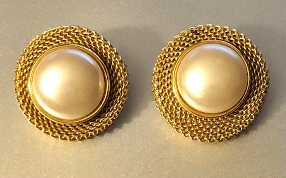 Jewellery Earrings Clip-On Earrings dangle earrings 1970s Vintage faux pearl clip on earrings gifts for her 