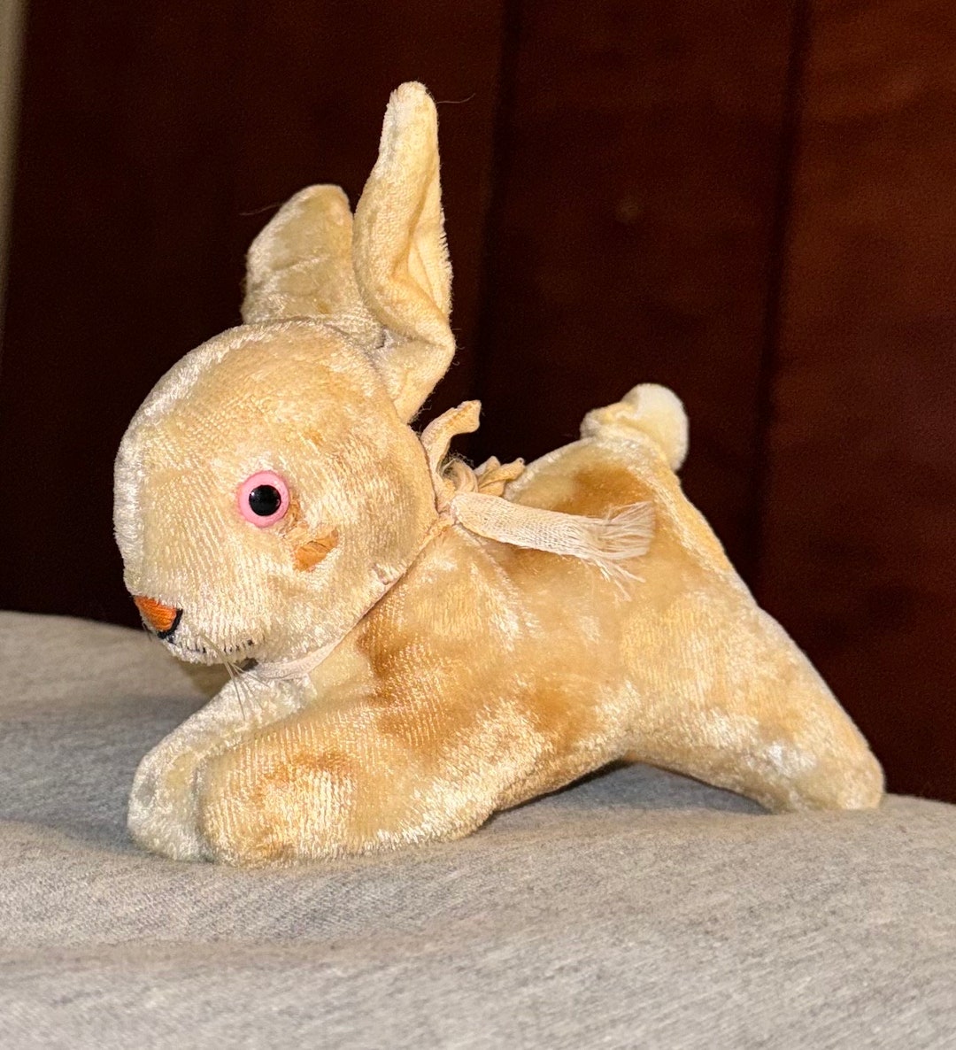 Clone Plastic Rabbit Sweet Small Vintage Straw Filled Bunny Rabbit Stuffed Animal One Owner ...