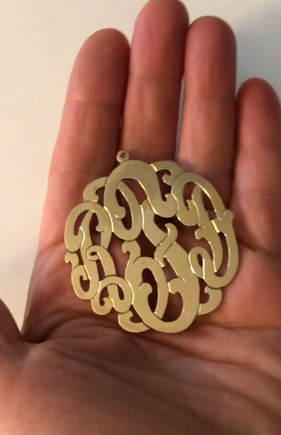 Ornate Vintage Solid 14K Gold Botkin Monogram Pen… - image 4