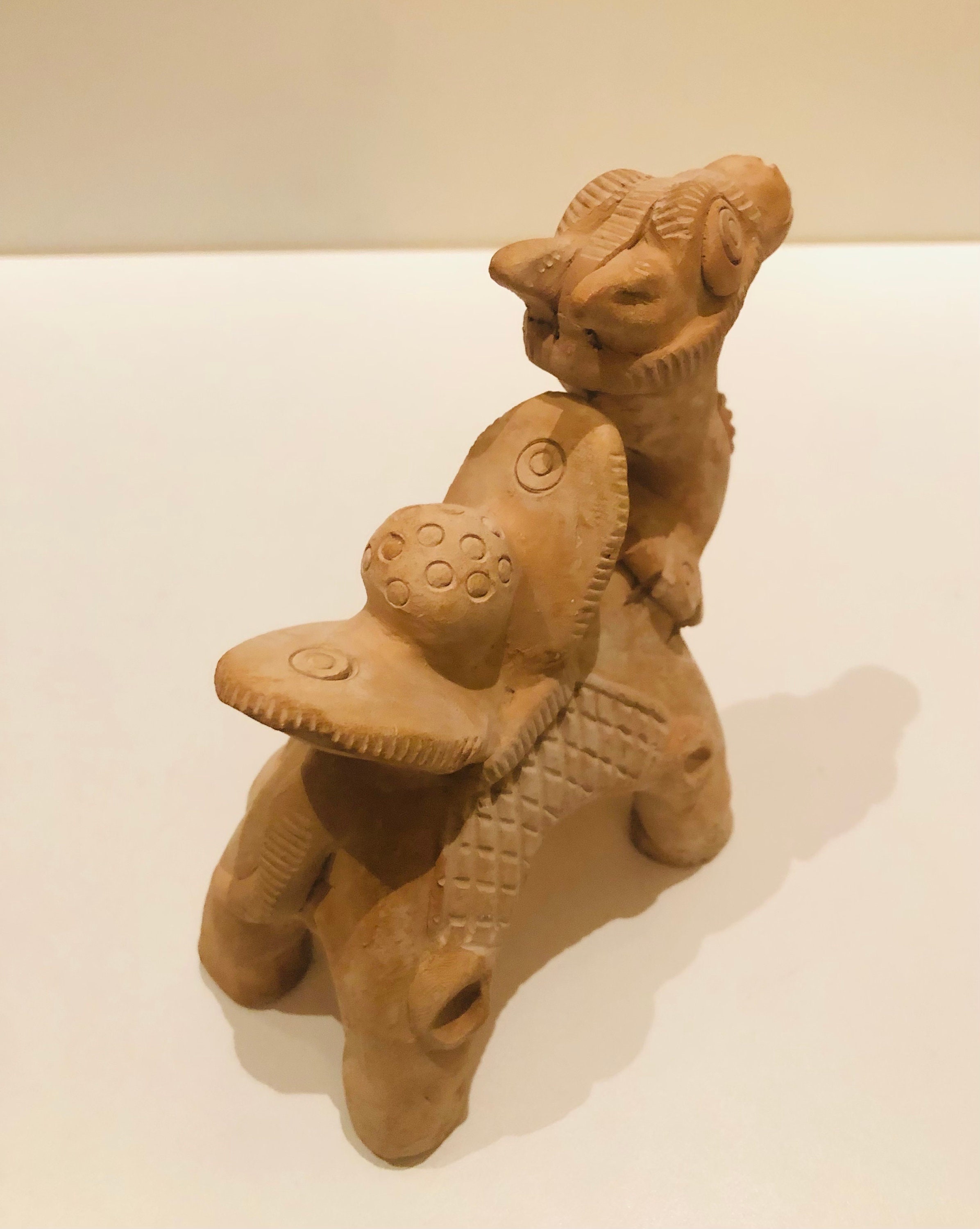 Vintage Handmade Terracotta Clay Camel Statue Egyptian or Moroccan