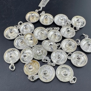 Vintage Mexican Sterling Silver Sombrero Hat Charms New Old Stock Collection of 22 3D Pendants 65 g Necklace & Bracelet Components