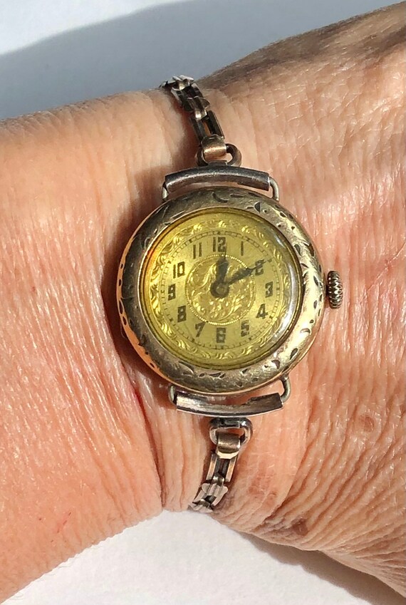 Edwardian Bulova Wristwatch Gold Filled Case Ladi… - image 5