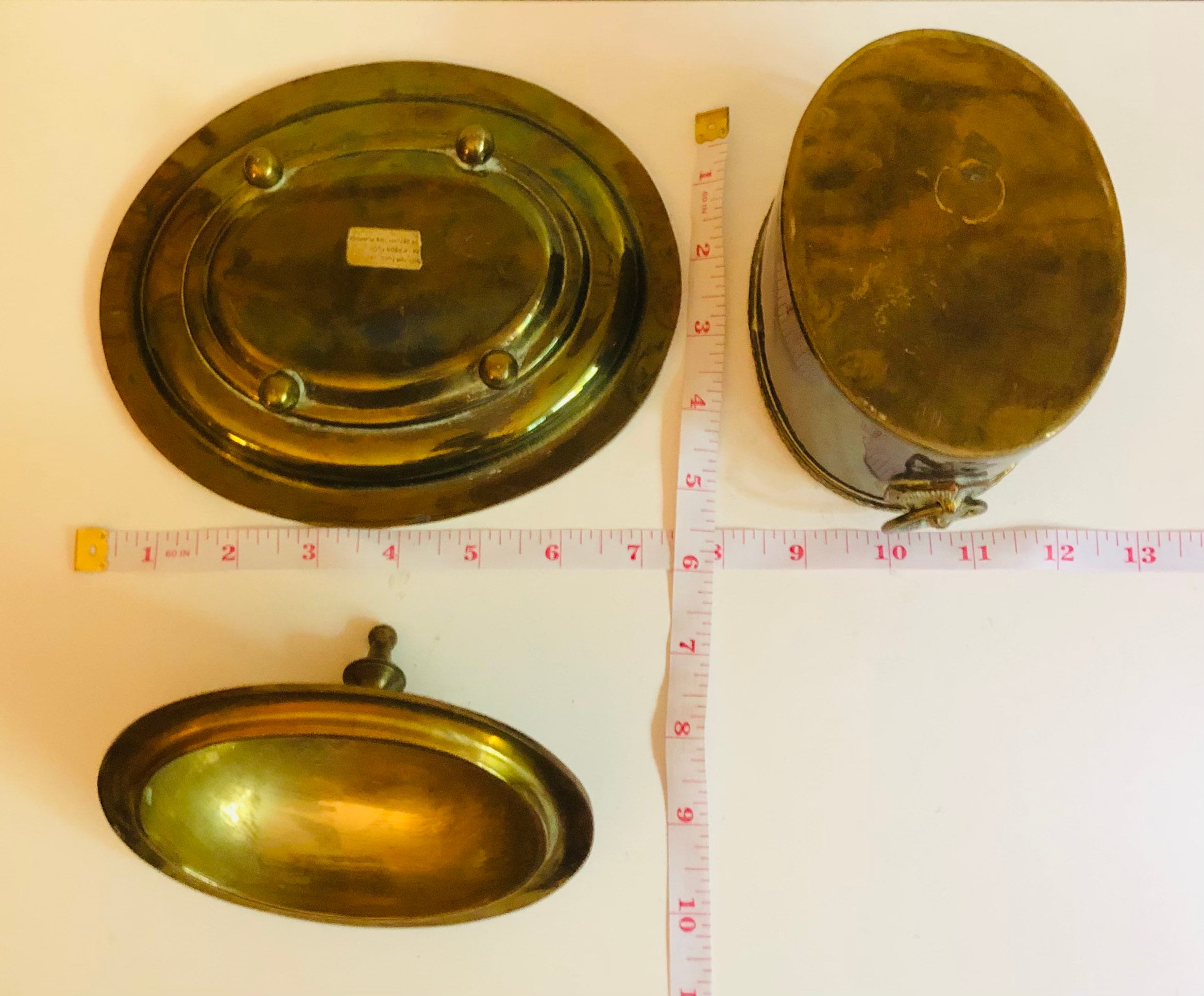 Vtg Ornate Brass Indian Lidded Tea Caddy Canister W Lion