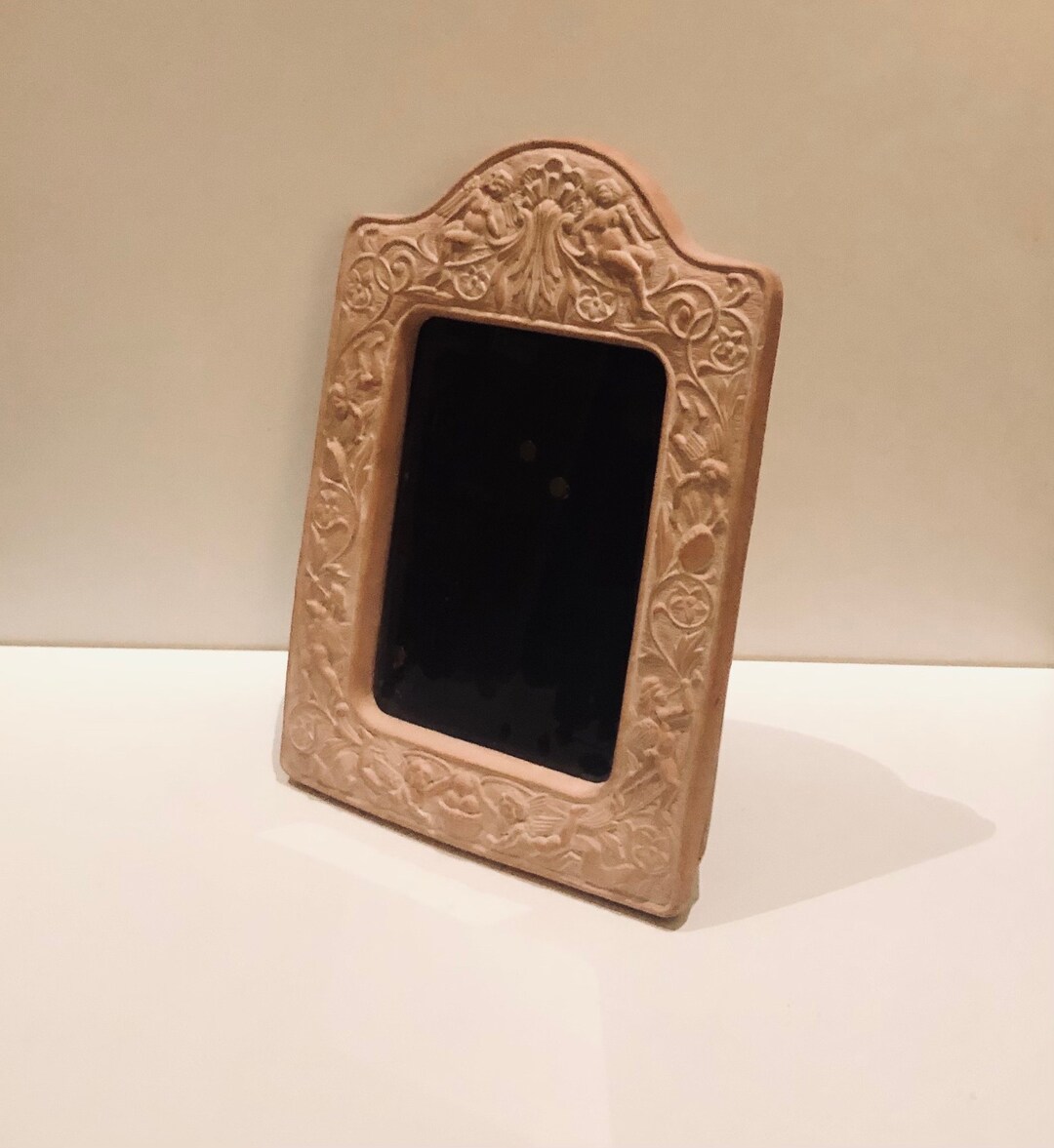 Ornate Victorian Revival Free Standing Picture Frame Vintage Terracotta