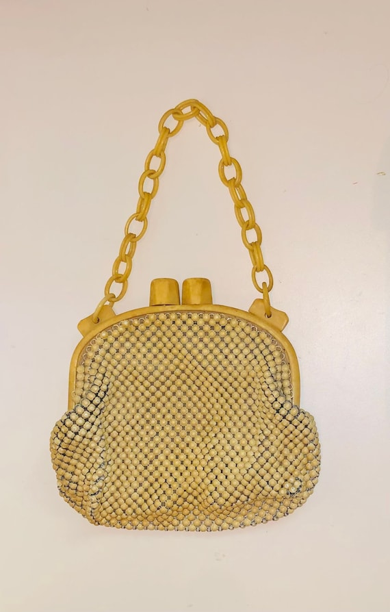 Vintage Whiting Davis 1940s Alumesh Purse Bakelit… - image 1