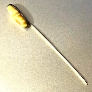 Victorian Tigers Eye Stickpin Antique Edwardian Stickpin Antique Cats Eye Lapel Pin