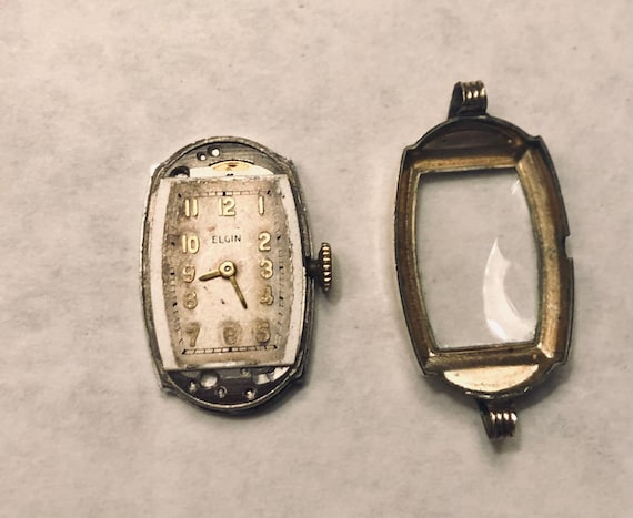 Vtg Mid Century Elgin Wristwatch Parts Watch Broken  display picture 2