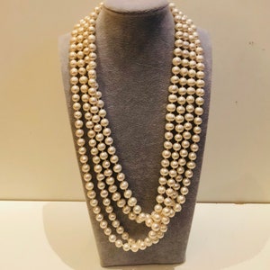 Vintage Opera Length Akoya Pearl Strand With Gold Flower Clasp, Exquisite  Jewelry for Every Occasion